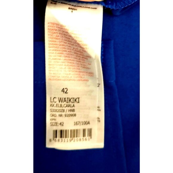 Blue LCW Vision Belted Short Sleeve Shirt Dress Size 42‎ - US 11-12 - Picture 10 of 12